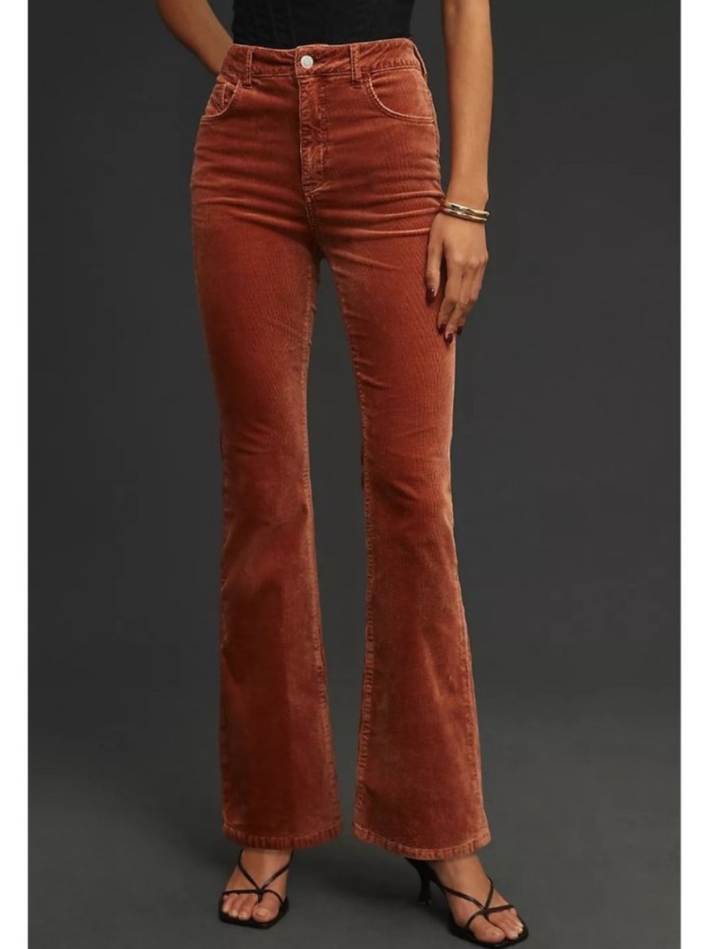 Anthropologie Pilcro The Icon Flare Corduroy Jeans Pants Rusted Brown 31
